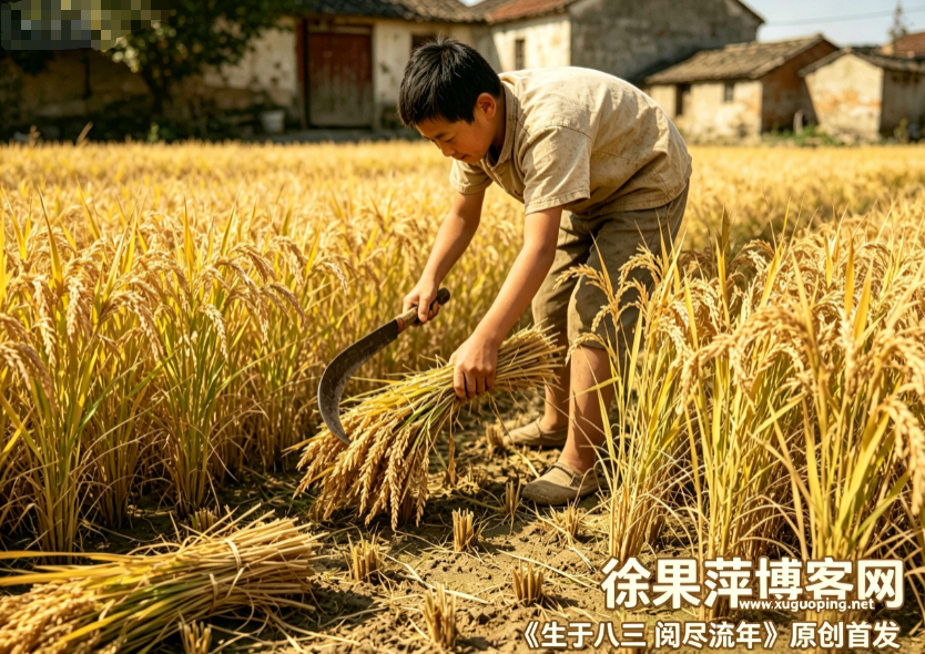80后童年农事篇①割稻
